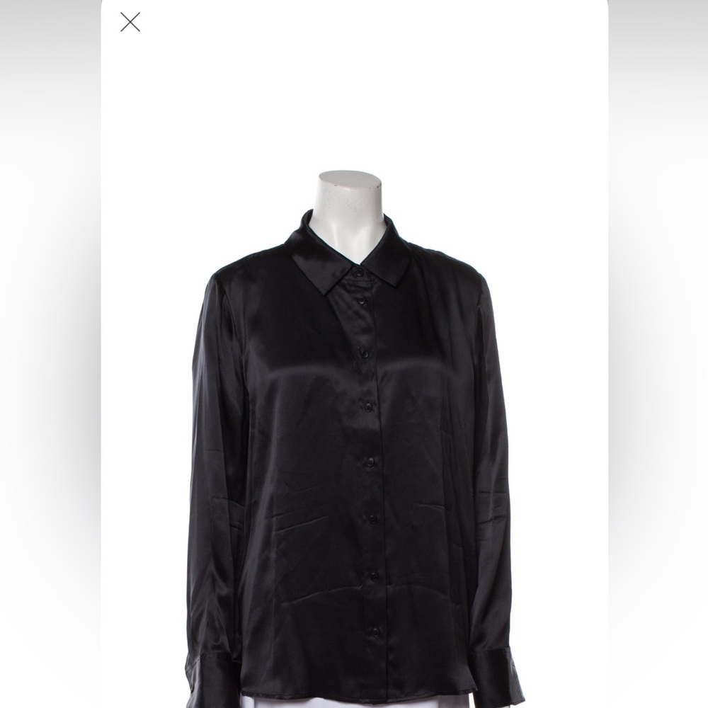 REFORMATION black silk long sleeve button-up large